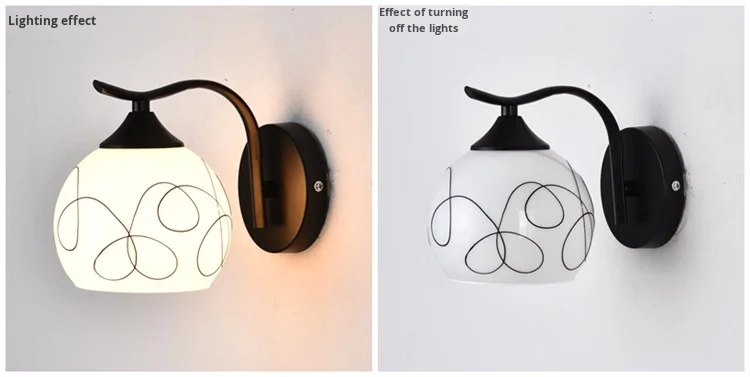 product nordic modern minimalist led wall lamp for living room tv background bedroom bedside simple creative staircase balcony iron e26-11