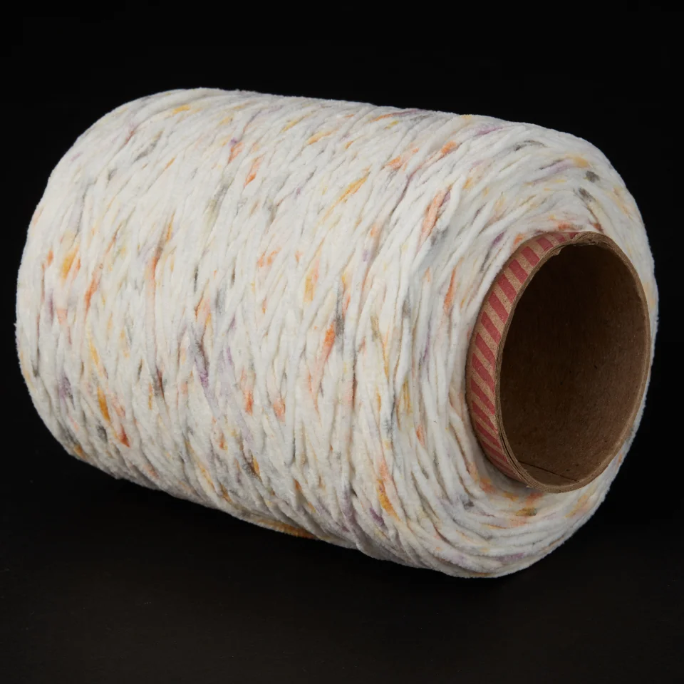 Chenille Yarn 100 Polyester Dull Chenille Yarn Special Spray Dyed Fancy Yarn All Counts