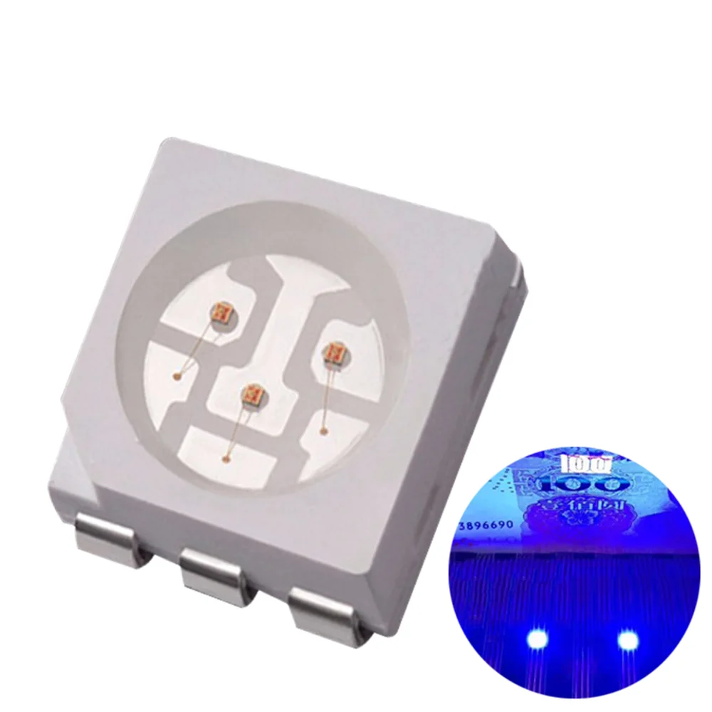 Czinelight 5050 Uv Led 6pin 3chips 3.2-3.4v Led Smd Diode 365nm 385nm 395nm 400nm 405nm Purple Emitting Led