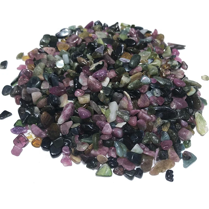 畅销产品天然彩色电气石抛光石翻滚的石头 9 * 12毫米