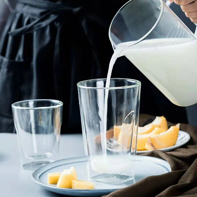 Double Wall Wine Glass Cup Milk Tea Cup Handmade High Borosilicate