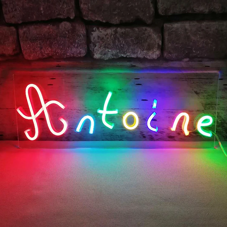 acrylic box led neon colorful letters sign