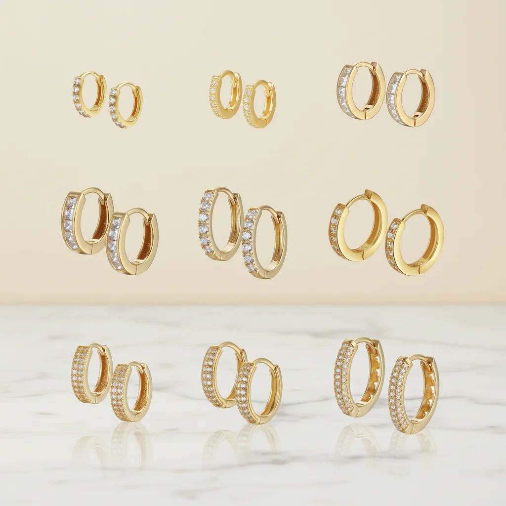 Custom CZ Huggie Earrings in S925 sterling silver
