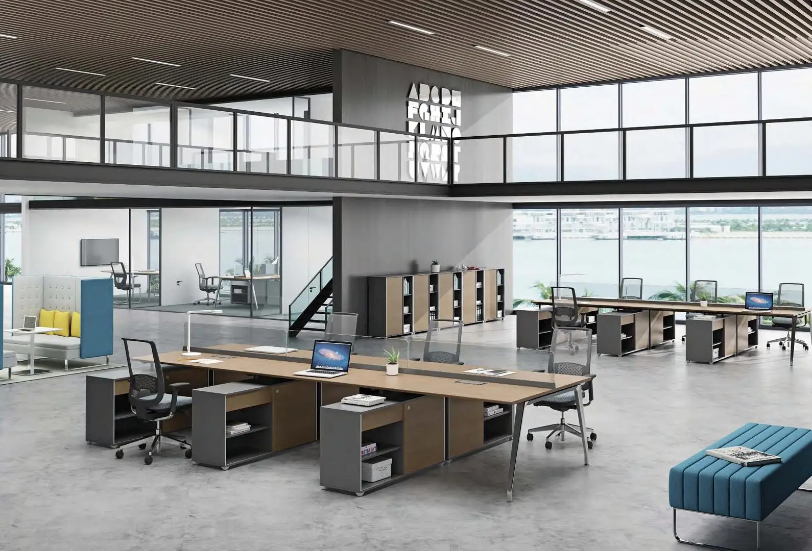 Modern European Design Office Furniture High End 4 Seat Office