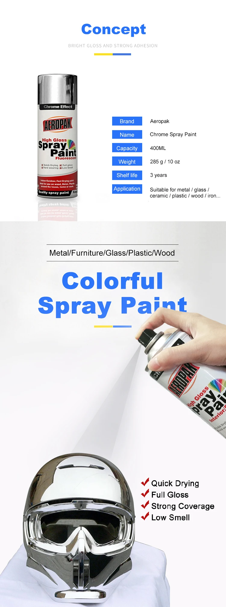wholesale acrylic aerosal chrome spray paint
