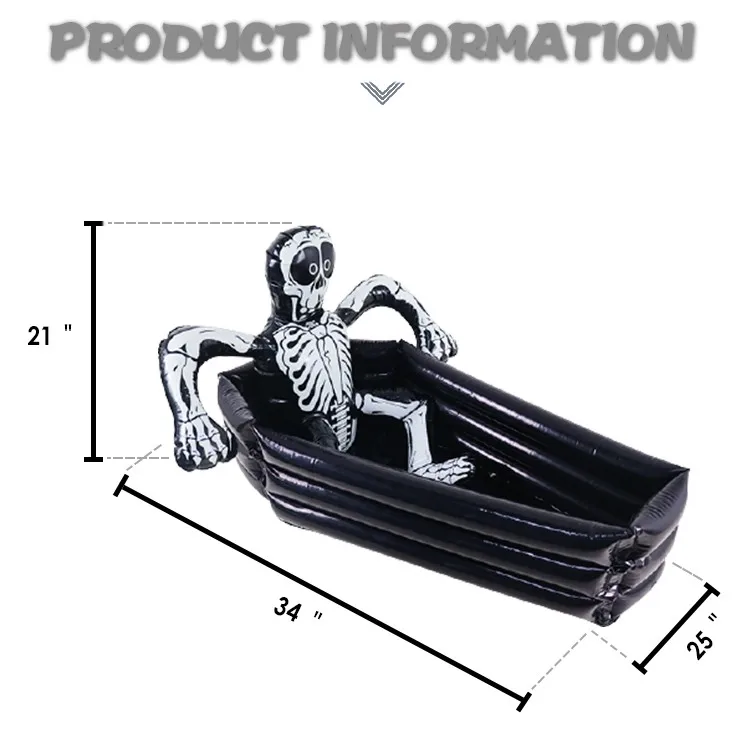 Inflatable Vampire & Coffin Cooler Floating Pool Cooler Inflatable Tray