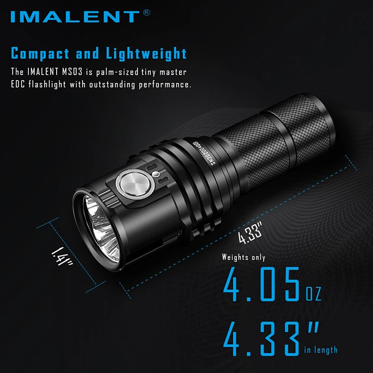 IMALENT MS03 13000 Lumens TINY MASTER TORCH XHP70 2nd 21700 Li-ion