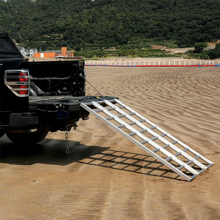 Rampas de aluminio, 1500 libras, rampa de tres pliegues con correas de  carga, rampa de carga plegable para motocicleta, tractor, ATV/UTV,  camiones