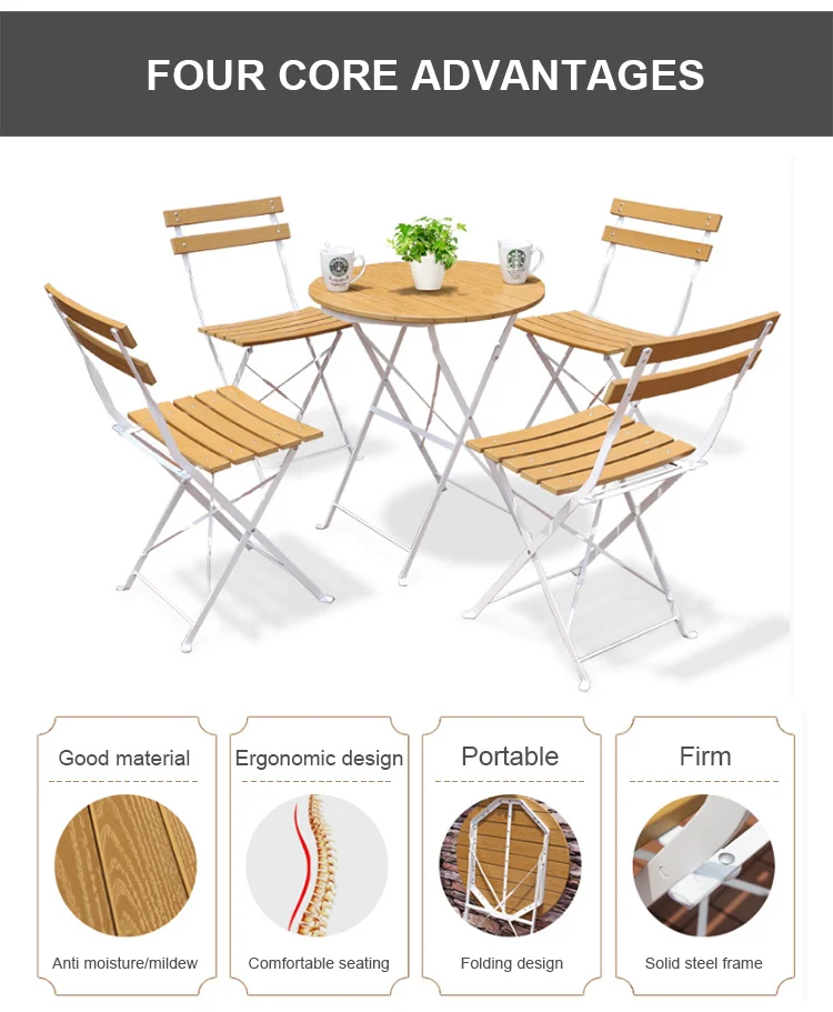 Plastic Wooden Folding Outdoor Furniture Sets