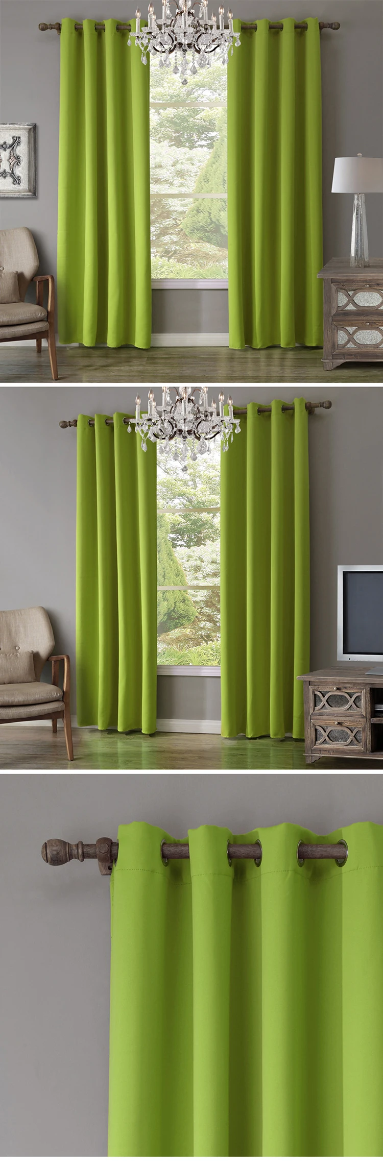 Window Ready Made Curtain 100% Polyester Curtains For The Living Room Blackout Cortinas wholesale Cheap Price