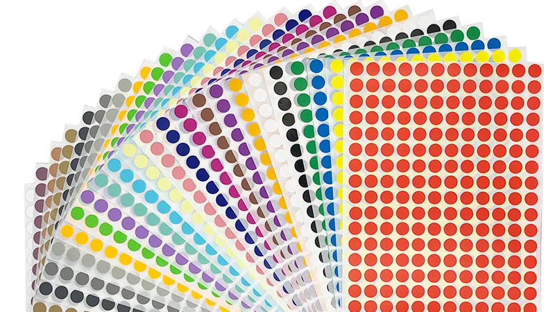 15mm Coloured Dot Stickers Round Spot Circles Dots Paper Labels *12 COLOURS 
