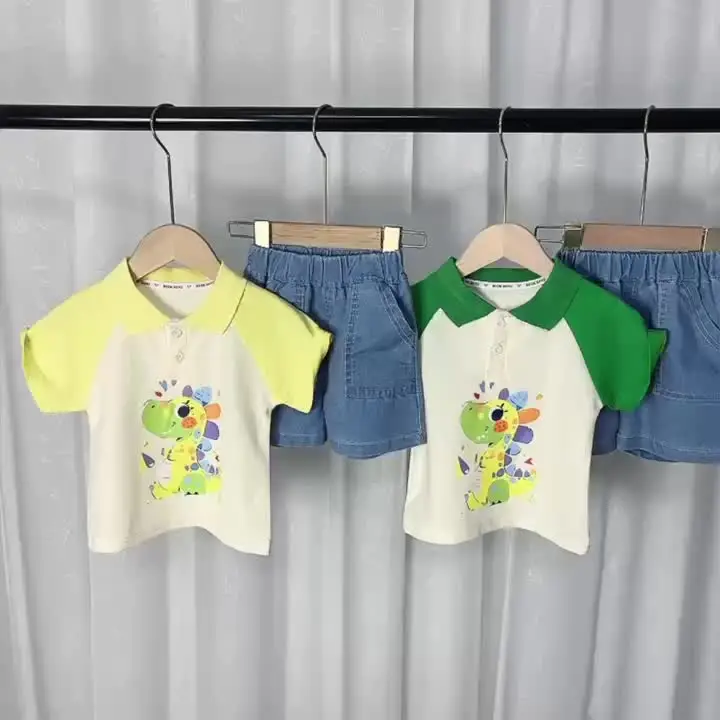 2025 Summer Factory Cheap Kids Clothes China Short Sleeve Cartoon