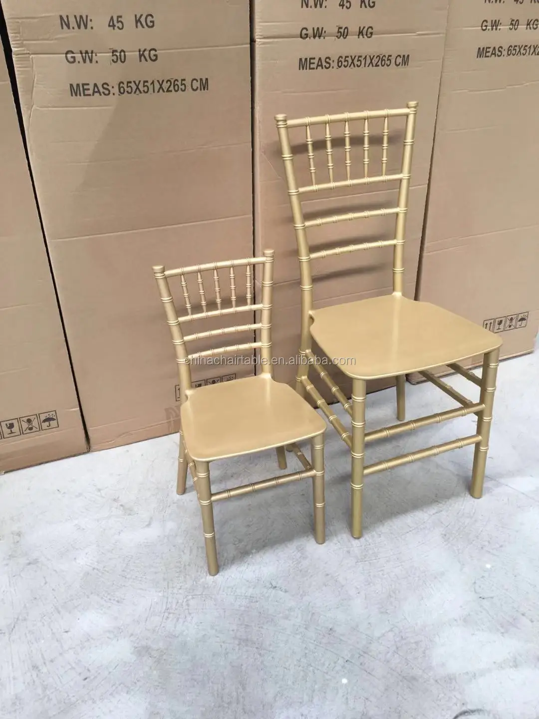 Rental Monoblock Resin Gold Chiavari Monoblock Adult And Kids Chairs