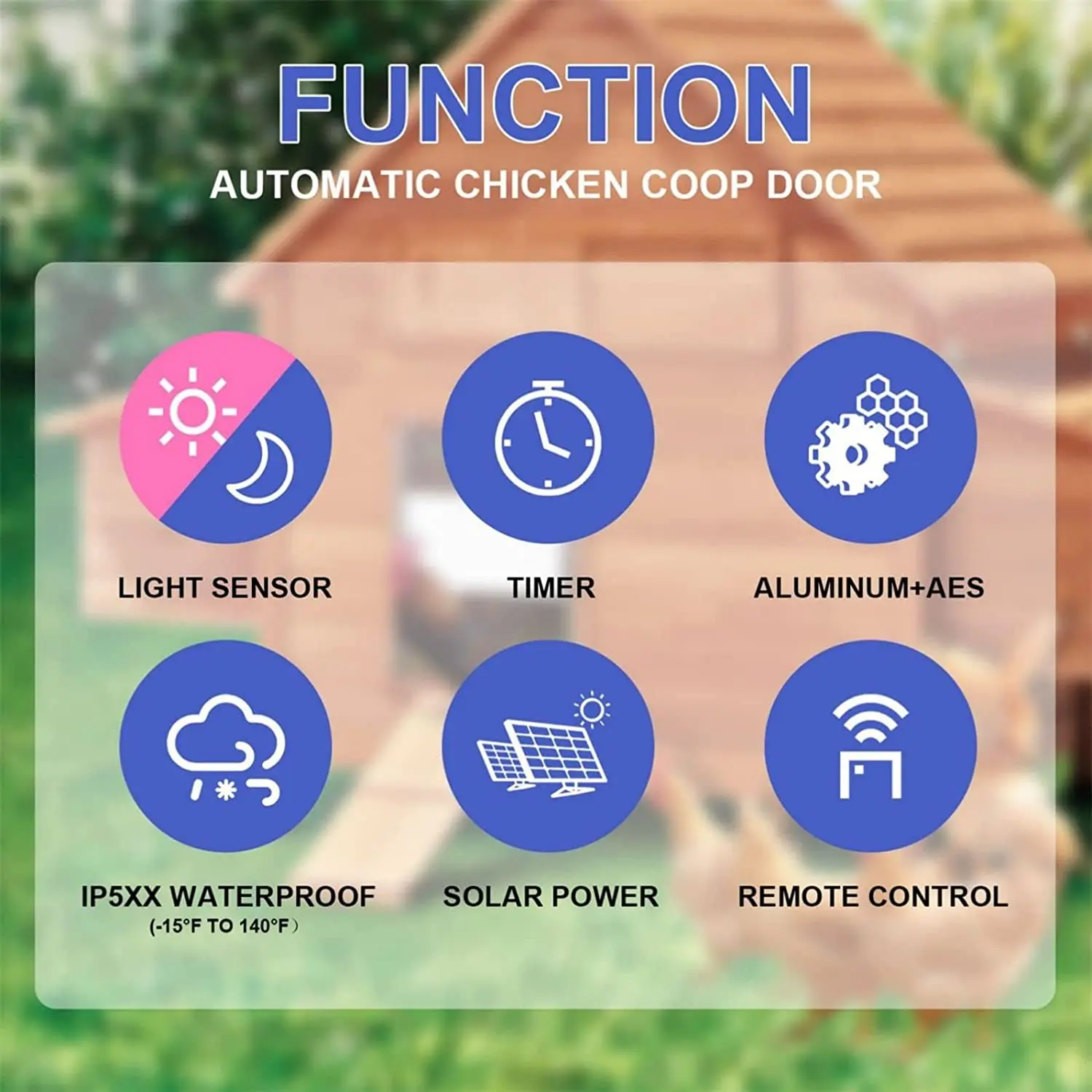 Automatic Chicken Coop Door Solar Powered Opener Poultry Aluminum