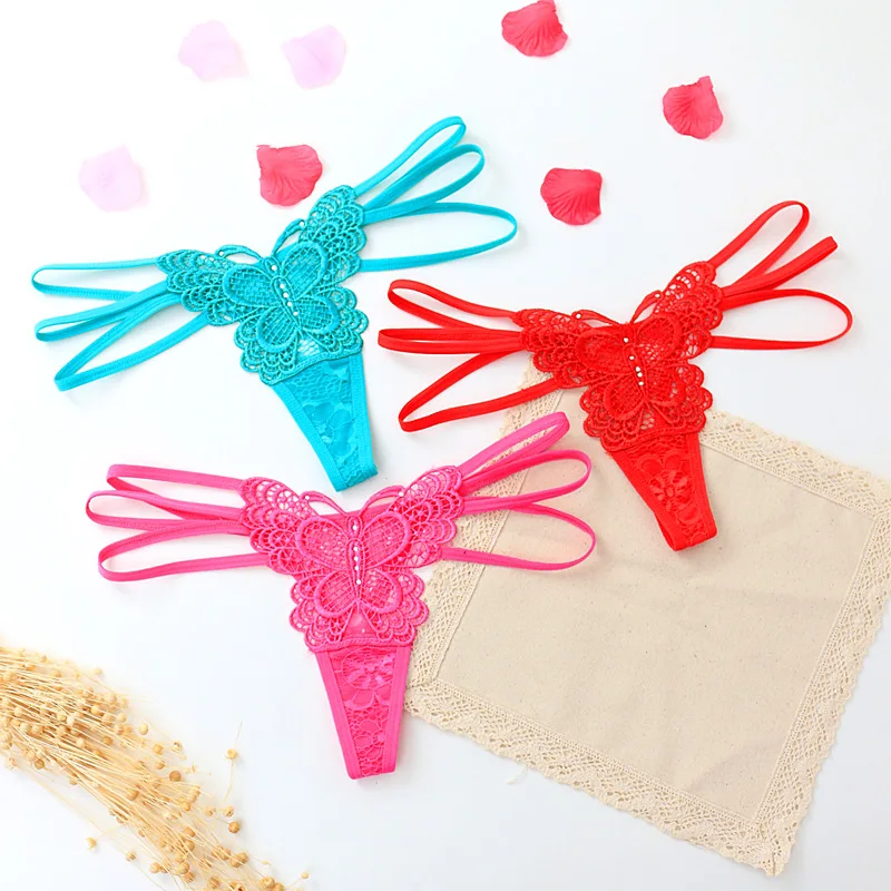 Hollow Out Thongs Panties Lace Butterfly