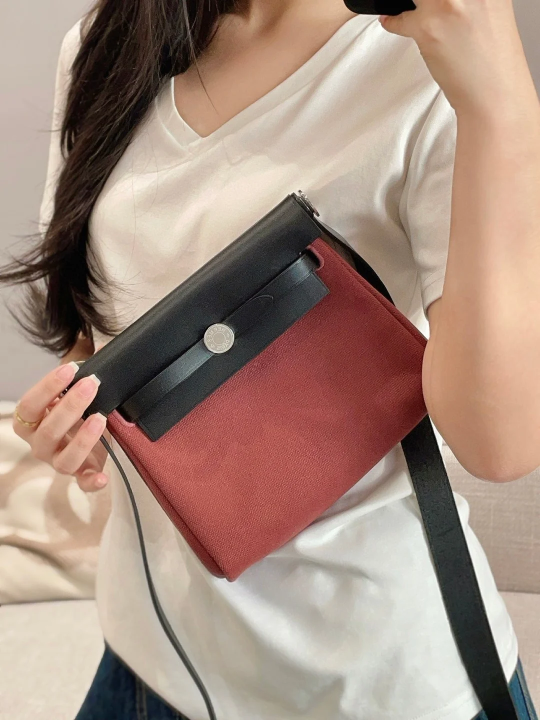 Miniherbag2025 moda kadın Crossbody omuzdan askili çanta yönlü Mini tuval ZIP kapatma tek kayış Polyester astar