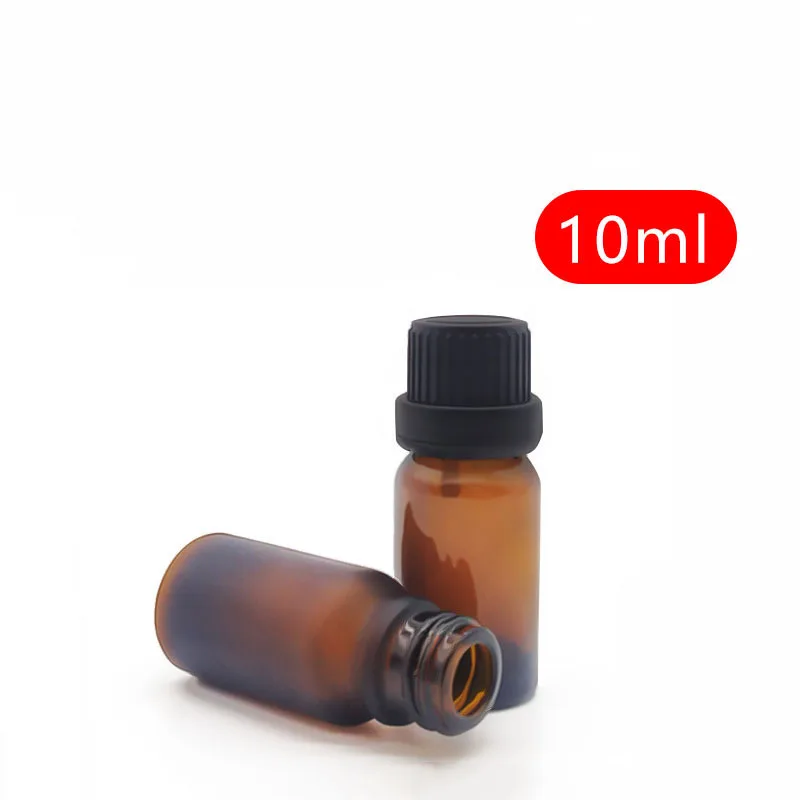 10ml Amber frosted /clear Frosted Essential Oil Vials glass bottle  with plastic cap factory