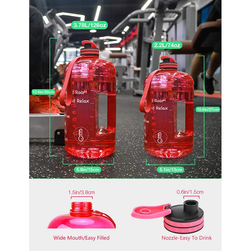 2.2l Half Gallon Gym Water Bottle With Case Customized Sleeave