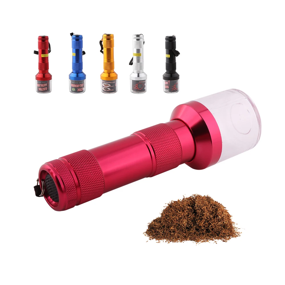 Electric Tobacco Grinder Weed Aluminio Flashlight Moledor Tabaco