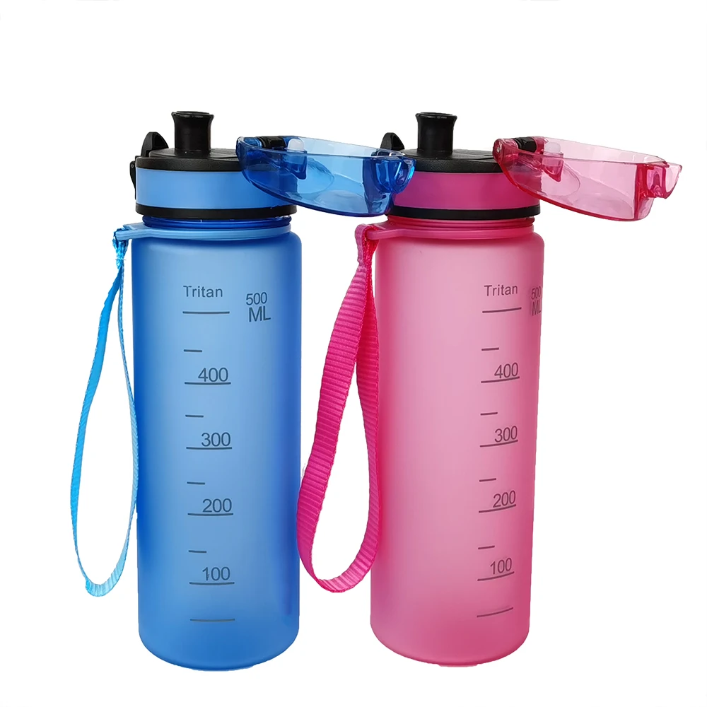 Wholesale Oneclick Flip Top Lid Wide Mouth Leak Proof Bottle 500ml 0