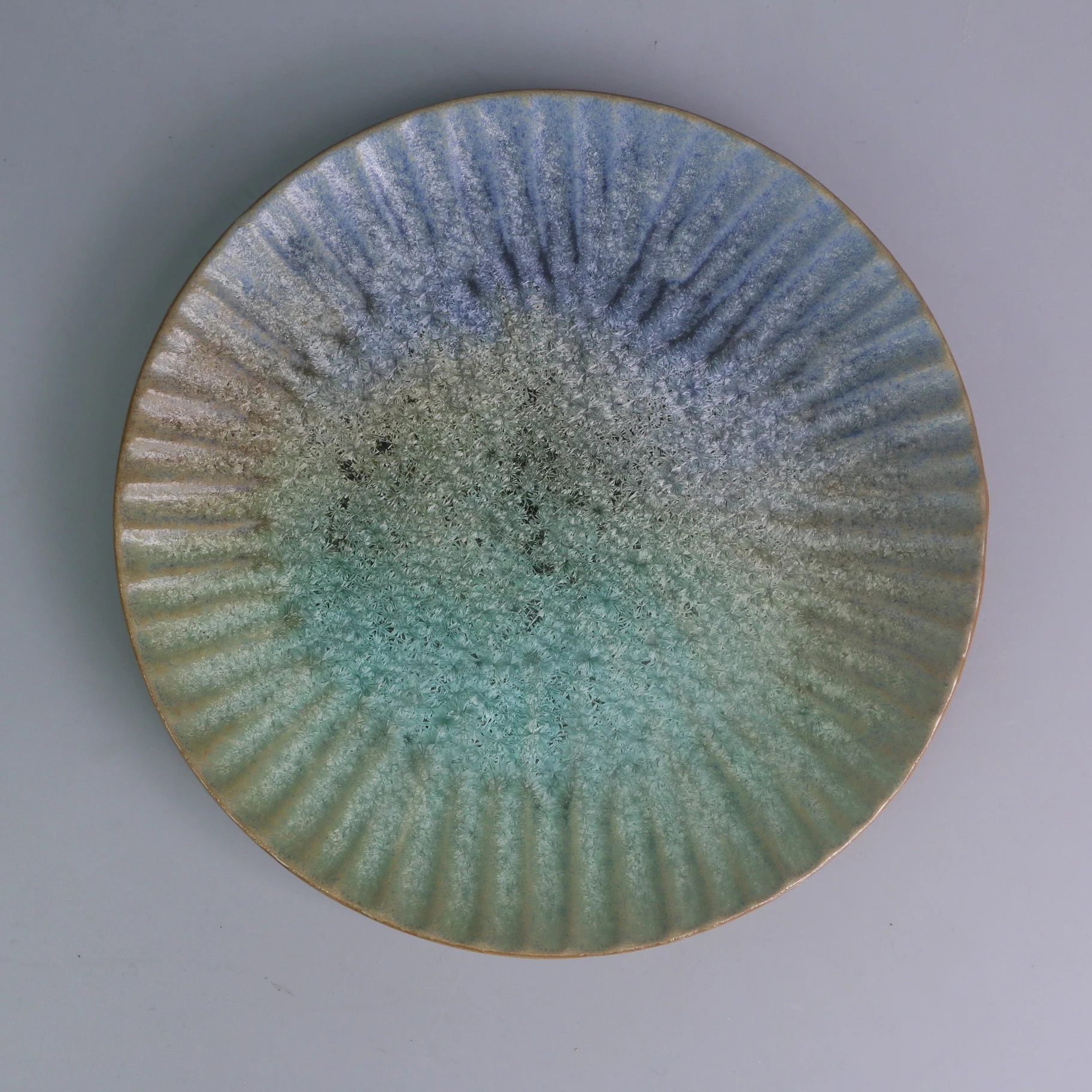 Japandi Restaurant Round Ceramic Serving Tray Kitchen Charger Plates