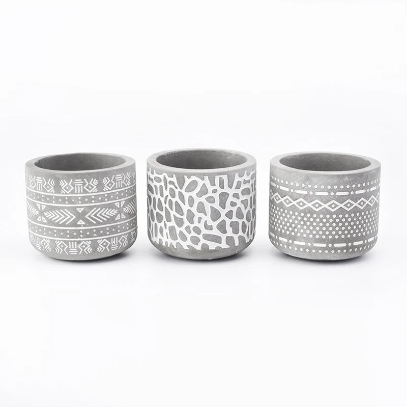 Classic Grey Concrete Candle Holder Home Decoration Pieces
