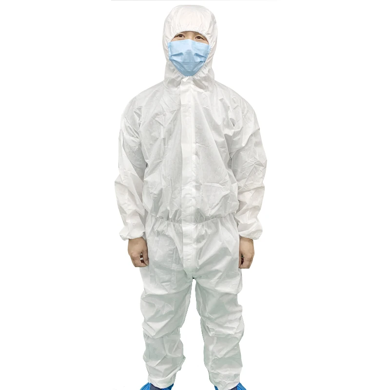 
Disposable surgical coveralls pp+pe smms white and blue fabric working isolation suit 