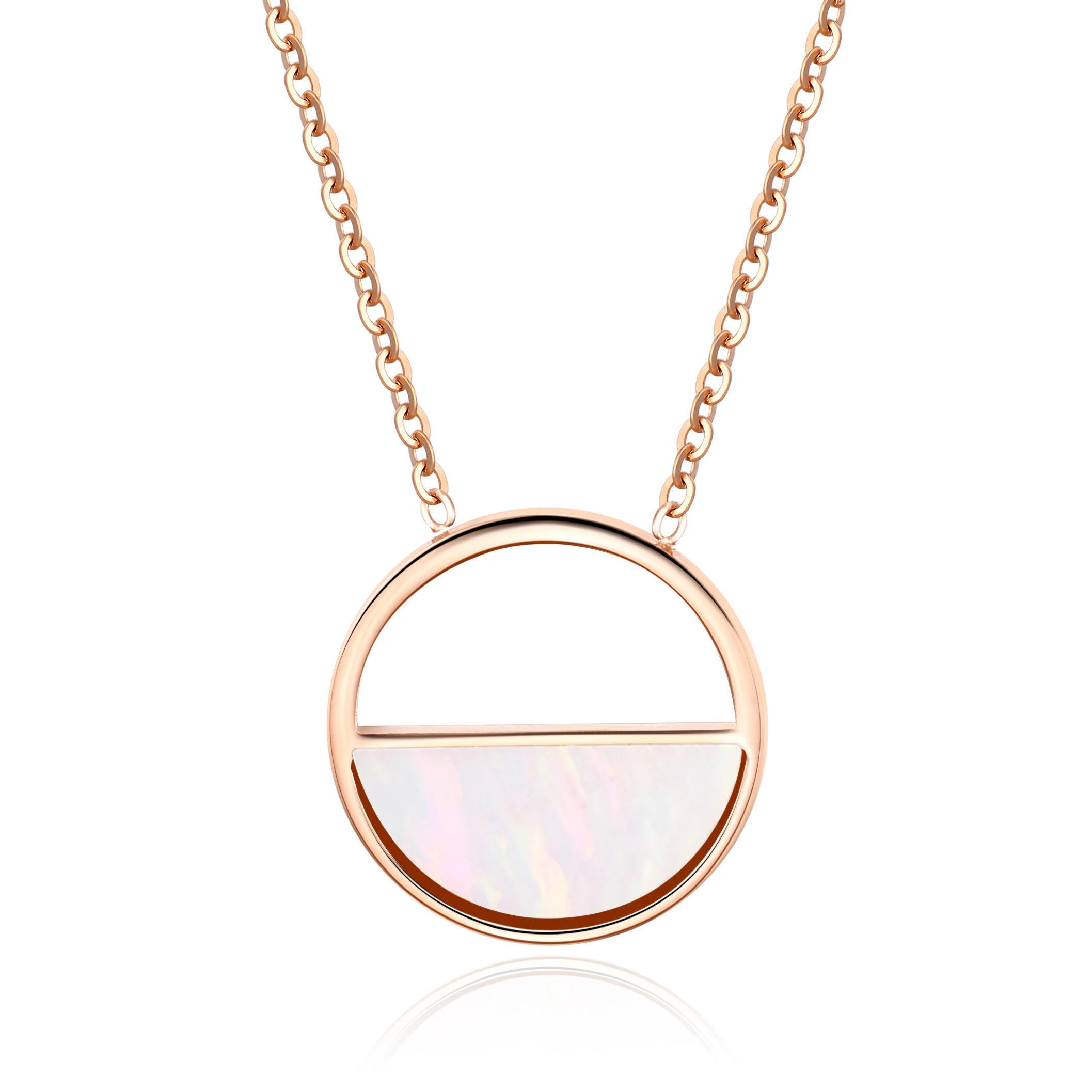 2019 hot selling vacuum plated stainless steel jewellery custom designs modern stylish sea shell pendant women necklace jewelry