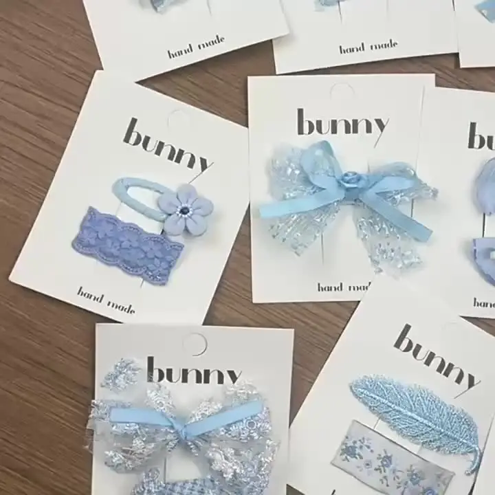 Summer New Sea Salt Blue Bow Children display picture 1