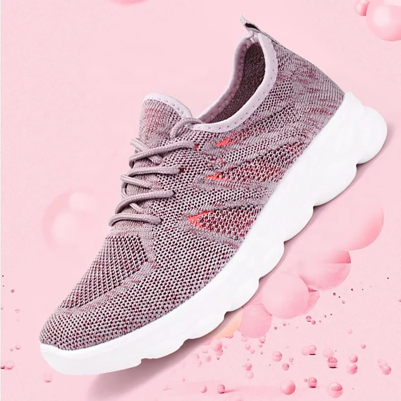 

2021 new summer wholesale price knitted upper breathable women running shoes women's athletic shoes