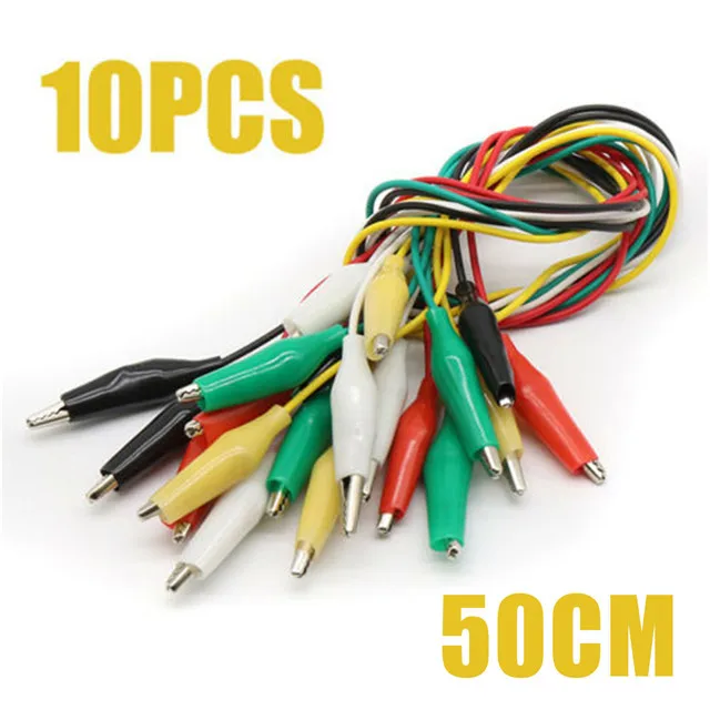 10 Electric Alligator Clip Test Leads Double-ended Crocodile Clip Jumper Cable 