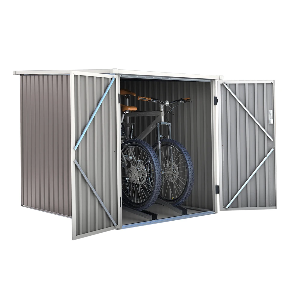 Galvanized Steel 6x4 Bike Shed Storage Bike Cabinet Locker For Double ...