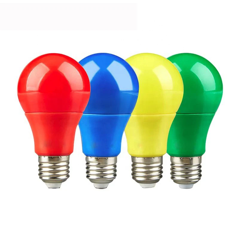Ningbo factory color led bulb 5W led light e27 e14  b22 light bulb yellow blue red green color led bulb