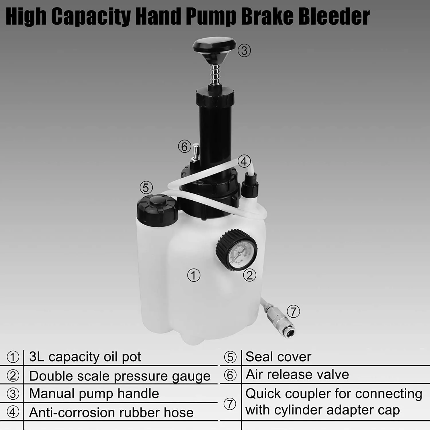 P Pbautos 3l Hand Brake Fluid Bleeder Bleeding Kit,Brake Bleeder Manual