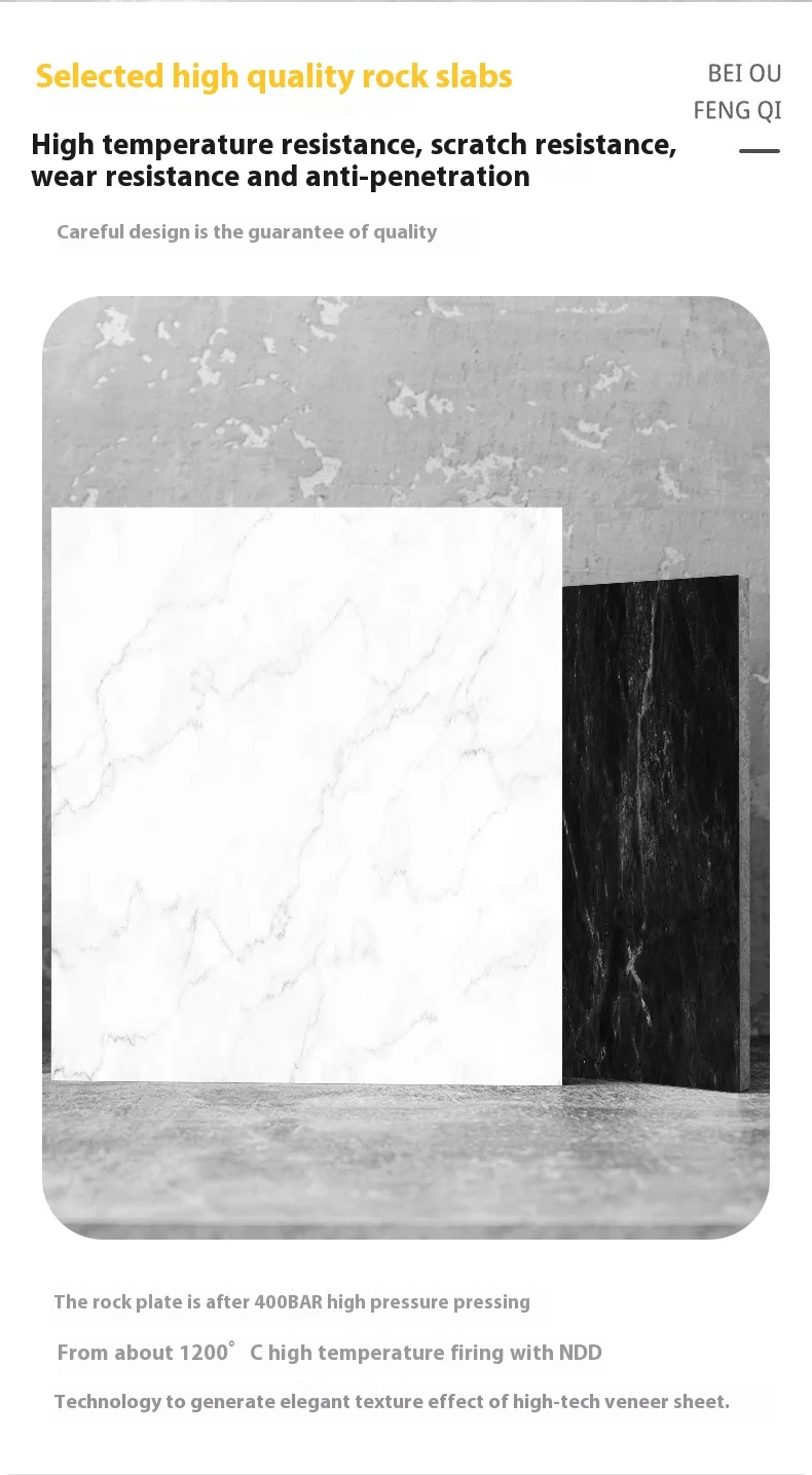 product modern four person dining table chair set wood panel rock slab school canteen restaurant furniture-3