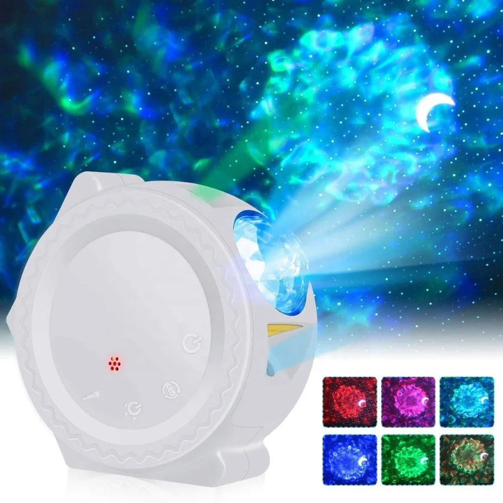 Biumart Free LOGO Galaxy Starry Light Projector Voice Control Rechargeable LED Moon Nebula Night Light Projector for Baby Room