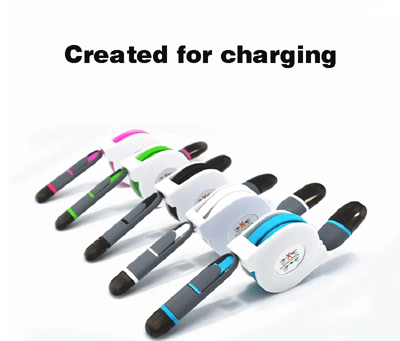 Factory directly 2 in 1 USB cable micro data cable OEM retractable usb cable - ANKUX.COM