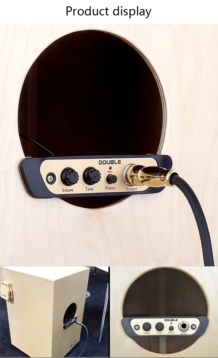 Double Cj01/cj01l Cajon Box Drum Sound Hole Microphone Pickup No Need