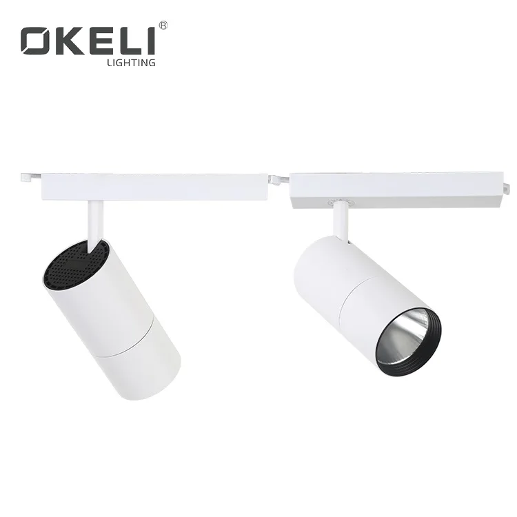 OKELI New Trend White Black Aluminum Adjustable Angle 25W 35W COB Spot Led Track Lights