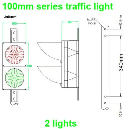 Mini red and green traffic signal light