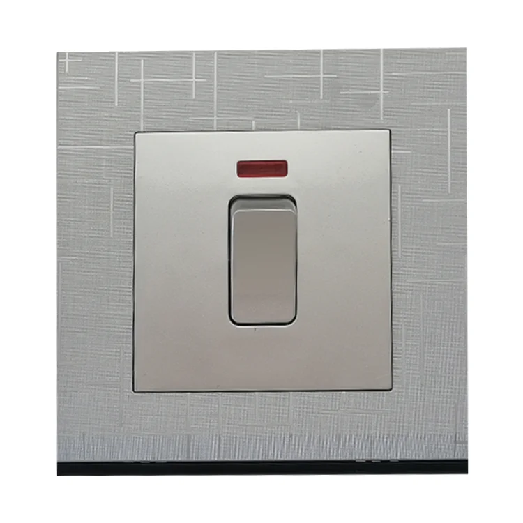 Best Selling BS/UK Items Touch Wall Switch 250V Modern Silver Light Switch Electrical 13A 1 Gang Wall Outlet Switch Socket