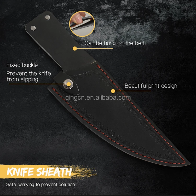 Qing Storage Kitchen Knife Sheath Black Hunting Camping Outdoor Survival  Serbian Chef Knife Leather Sheath Belt Holster - Buy Qing Storage Kitchen  Knife Sheath Black Hunting Camping Outdoor Survival Serbian Chef Knife