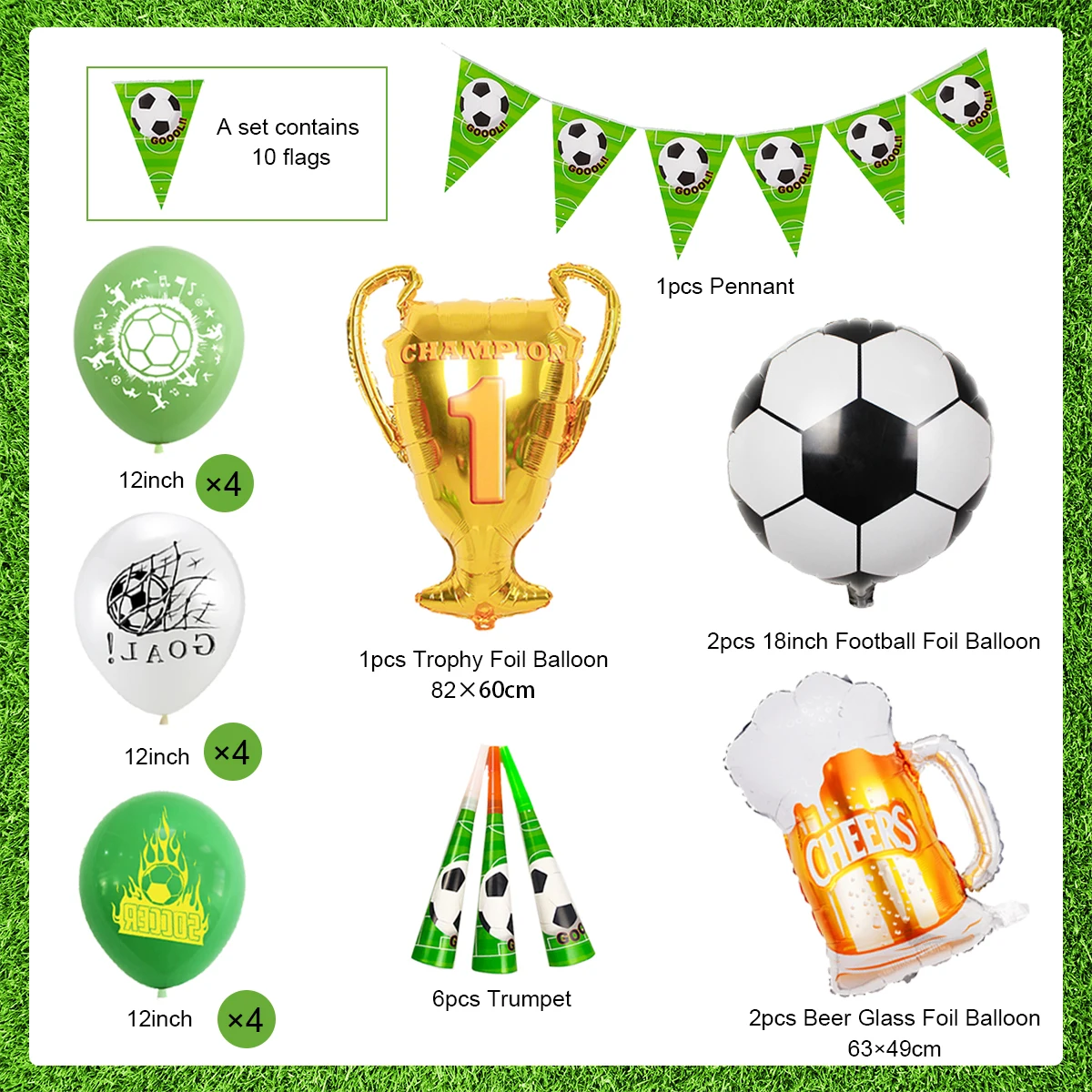 Partycool Child Birthday Party Decoration Supplies Soccer Trophy Foil  Balloon Globo Para Fiesta For World Cup Theme Soccer Party - Buy Soccer  Trophy Foil Balloon Globo Para Fiesta For World Cup Theme