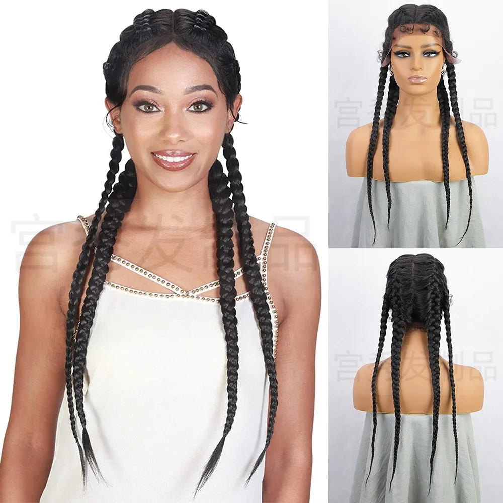 High Quality Wig Wholesale Chemical Fiber Front Lace Four Strands