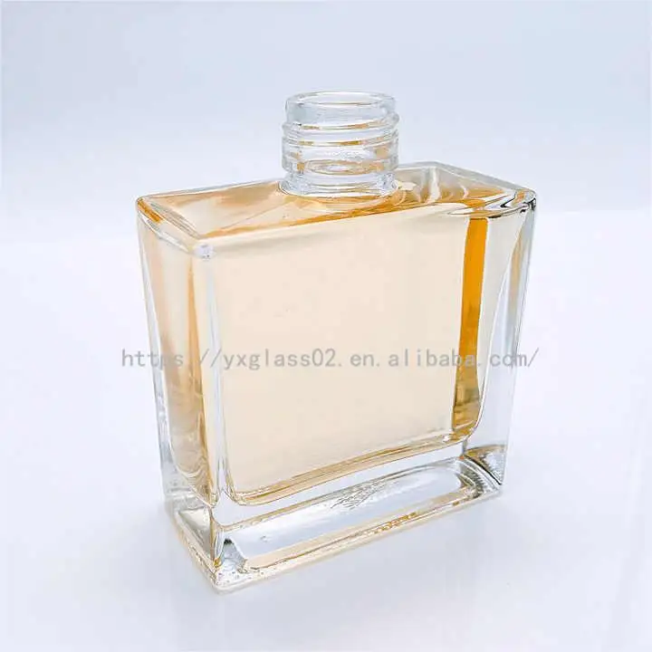 OEM 10ml15ml20ml50ml100ml flat shoulder rectangle essential oil/perfume empty glass bottle support custom cap color with reducer supplier