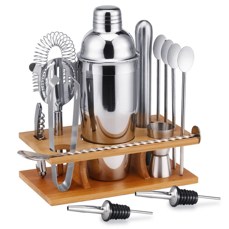 
Hot Sale New Product Bar Tools Stainless Steel 750ml Cocktail Shaker 14pcs/6pcs Set 