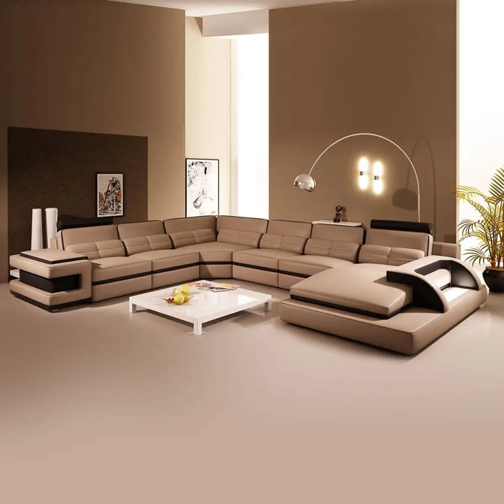 Modern New Design Genuine Leather Corner Sofas For Living Room New Design Genuine Leather Corner Sofas