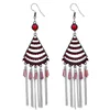 Fashion Exotic Geometric Boho Ethnic Multilayer Resin Crystals Long Chain Tassel Earrings