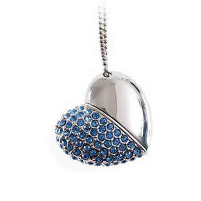 usb 64 gb Pendrive diamond usb necklace, Jewelry heart shaped custom usb flash drive necklace - ANKUX.COM