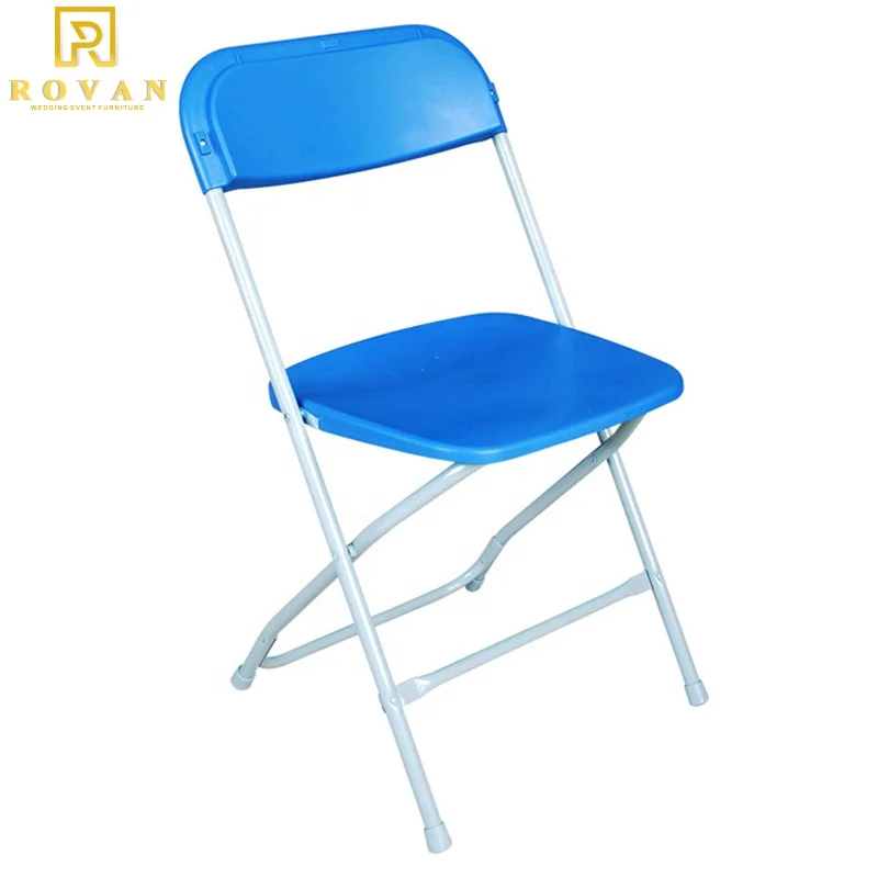 blue plastic folding chairs